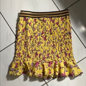For Love And Lemons Yellow Floral Mini Skirt